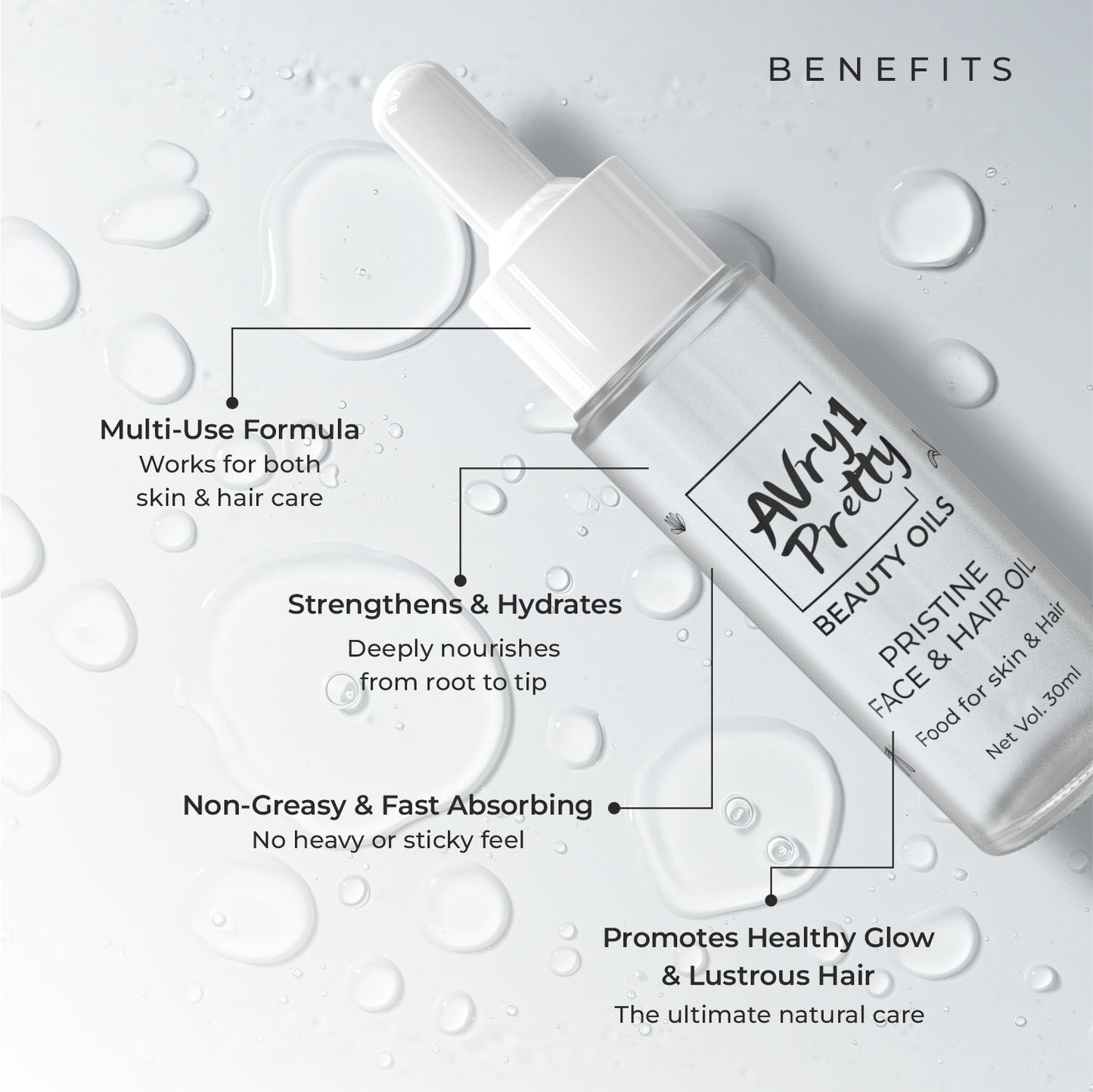Avry1 Pretty Pristine Face & Hair Oil Benefits