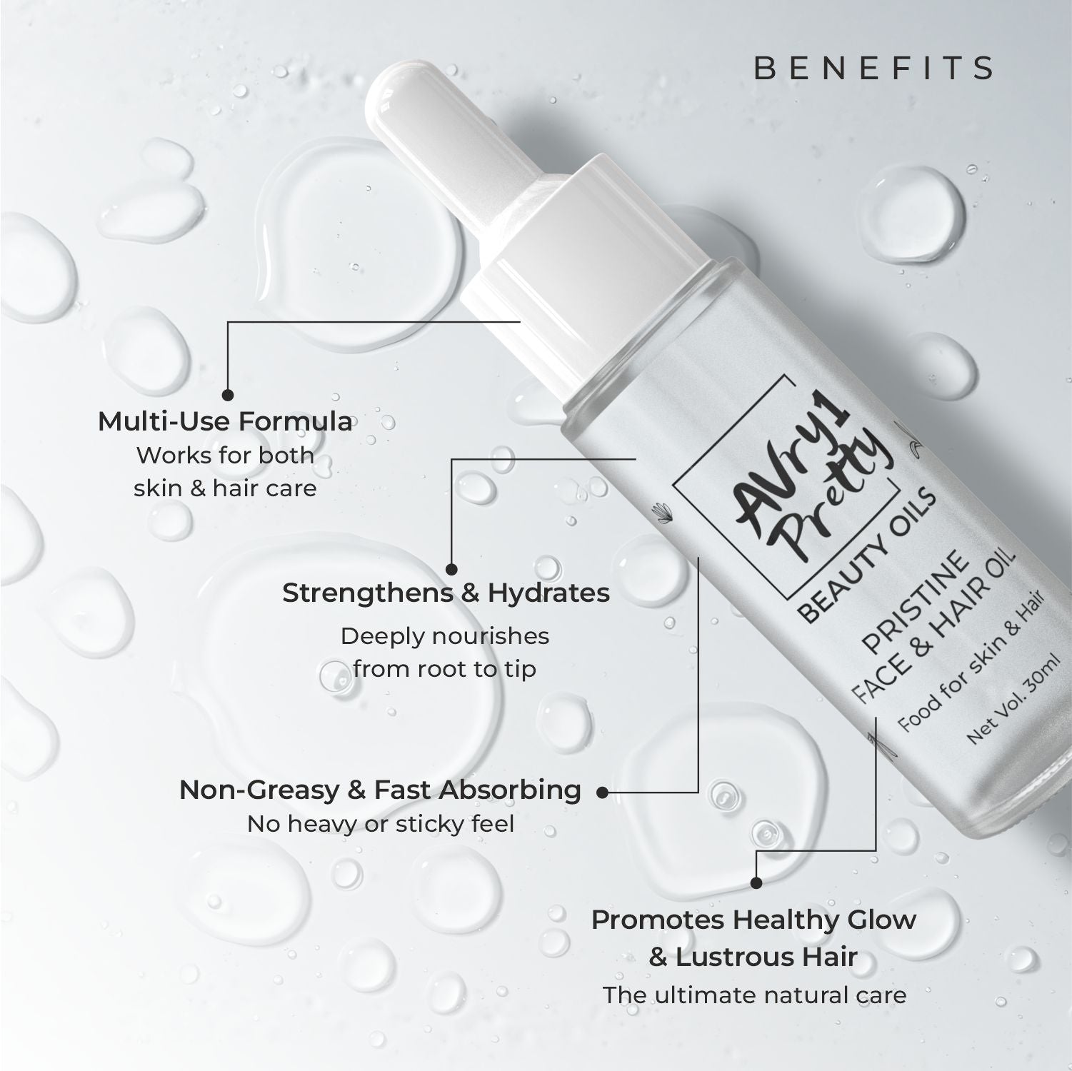 Avry1 Pretty Pristine Face & Hair Oil Benefits